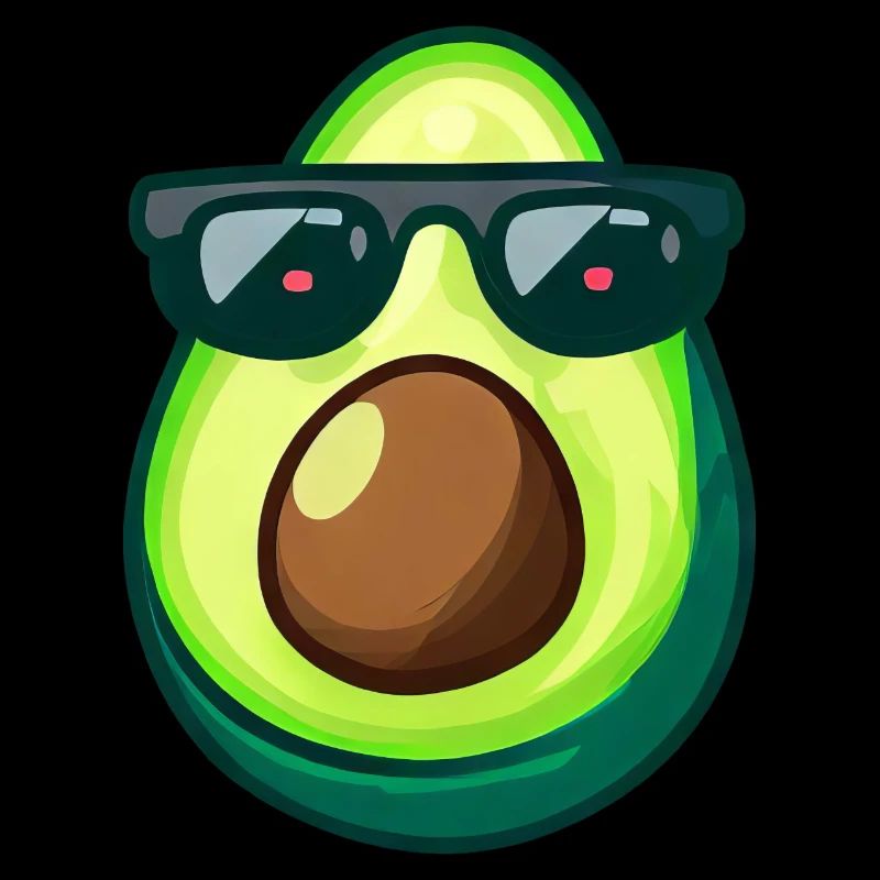 Cool avocado with sunglasses Trendy