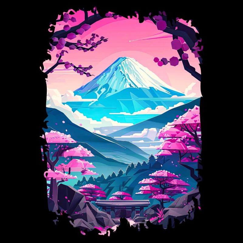 Retro Japanische Aästhetische Landschaft