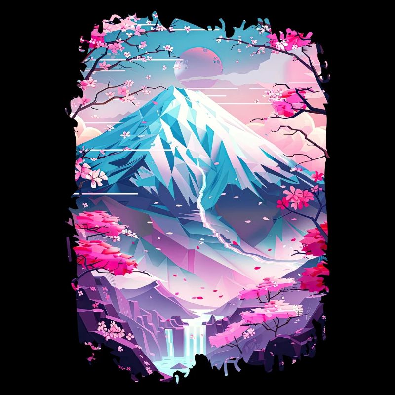 Retro Japanische Aästhetische Landschaft