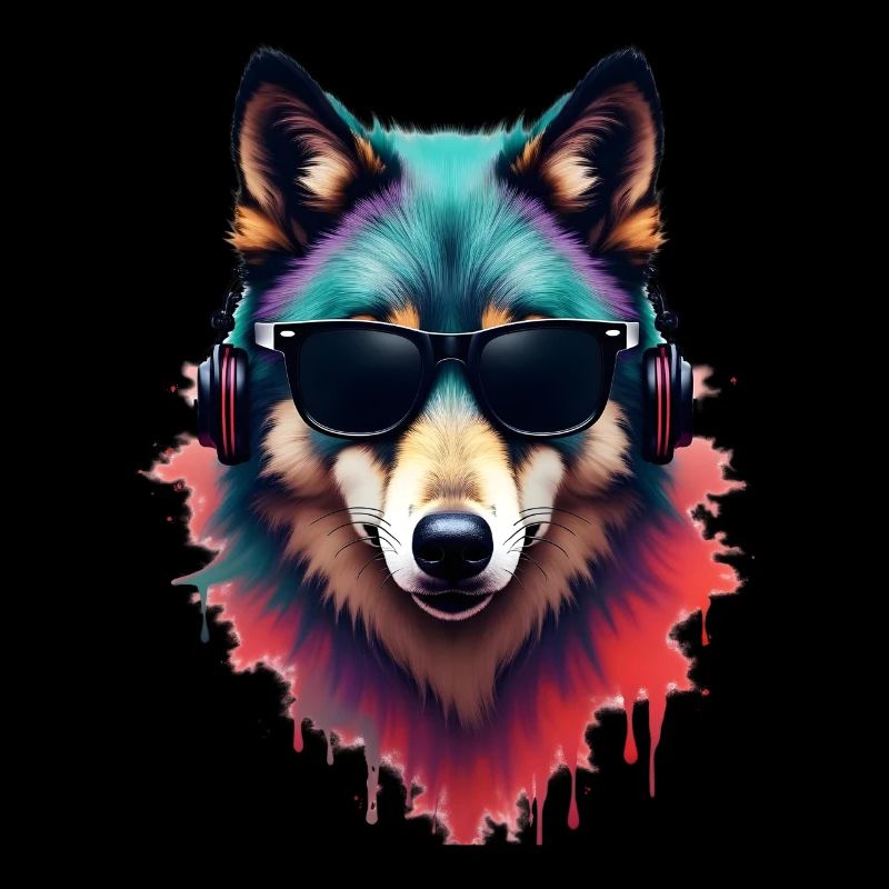 loup art oeuvre aquarelle forêt loup