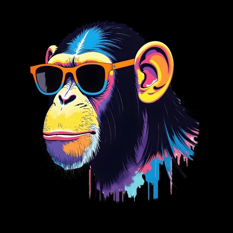 Chimpanzé Art Oeuvre Pop Art Chimpanzés