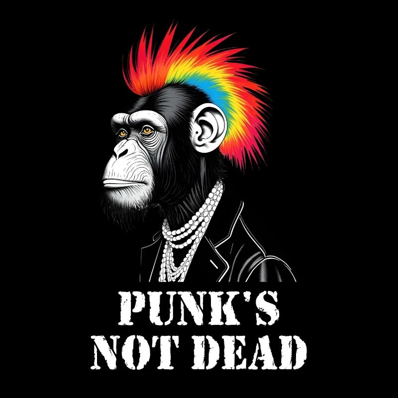 Chimpanzee Punk Punk is not Dead funny monkey