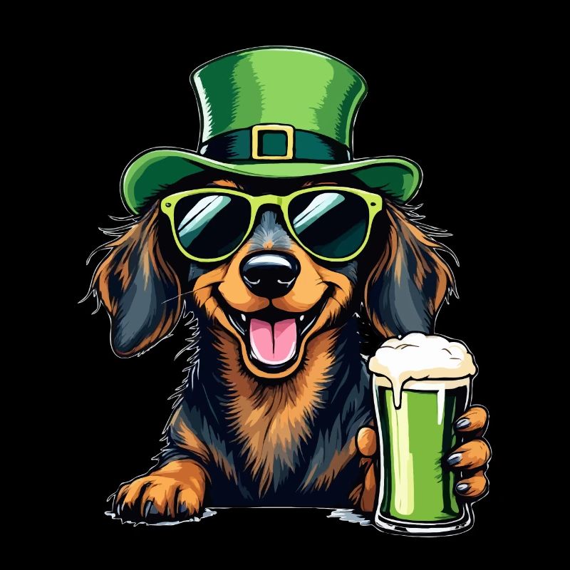 Dackel St. Patricks Day Bier Outfit Hunde