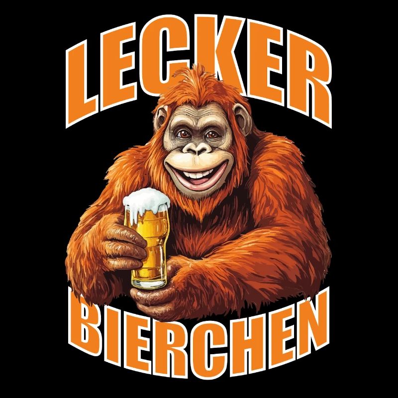Lecker Bierchen X Orang-Utan mit Bier lustiges