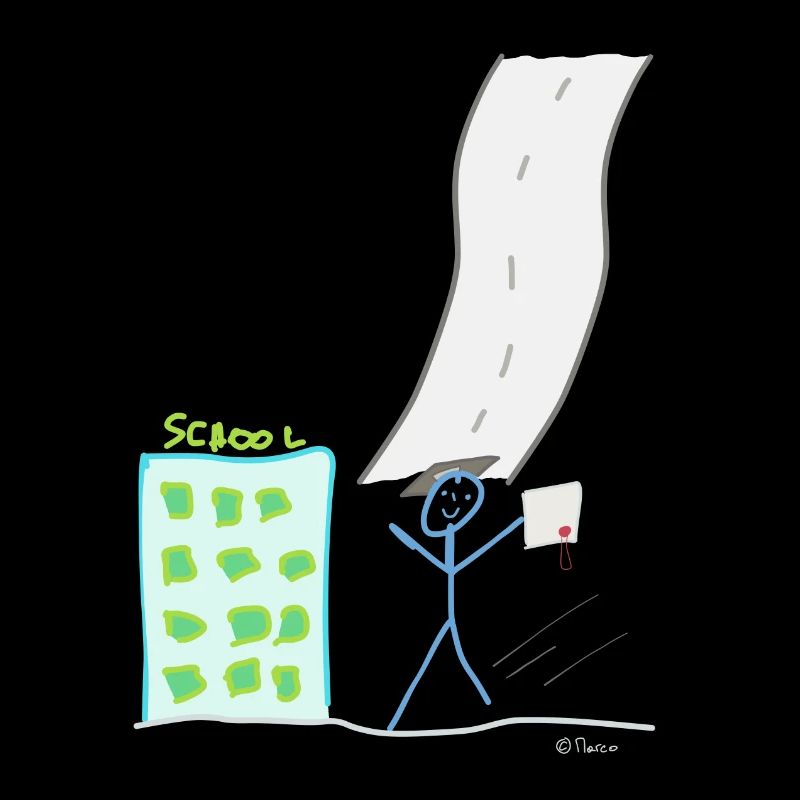 Graduation stick figure, student study