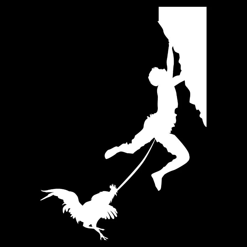 Böser Hahn Ängstlicher Bergsteiger