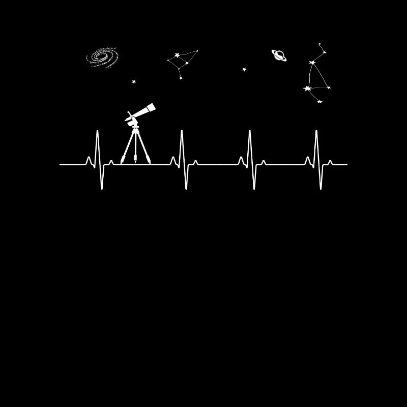 Astronomy Design Stars Telescope Heartbeat Pulse