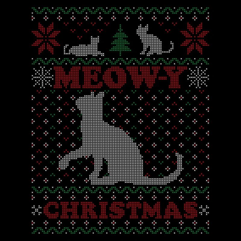 Meowy hässliche Chrismtas Pullover Cat Pun Geschenk