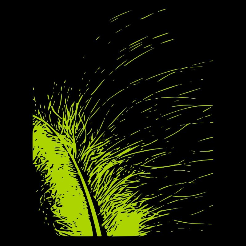 Abstract feather / line / green / pattern