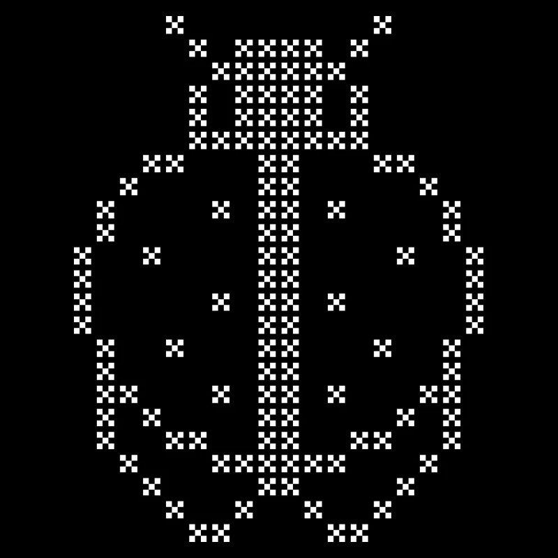 Cross-stitch LADYBUG white