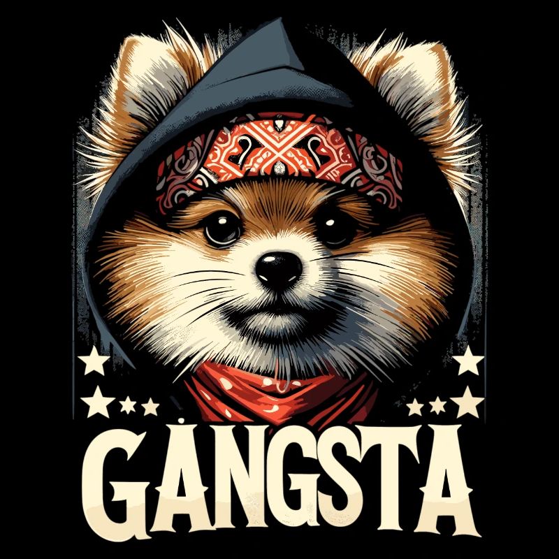 Kleinspitz Spitz Gangsta Gangster Hund Geschenk