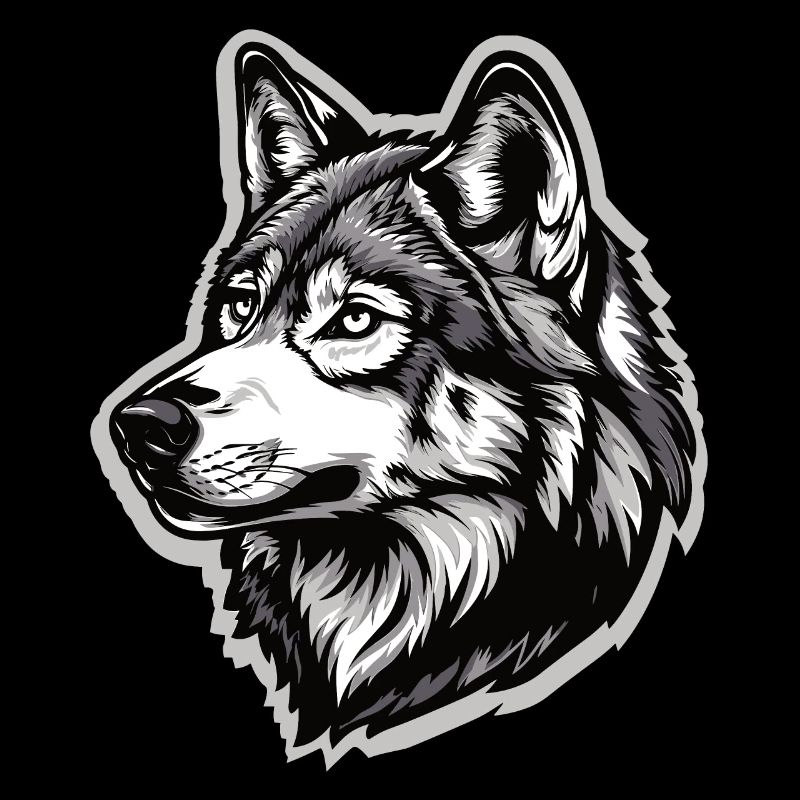 Wolf and half husky