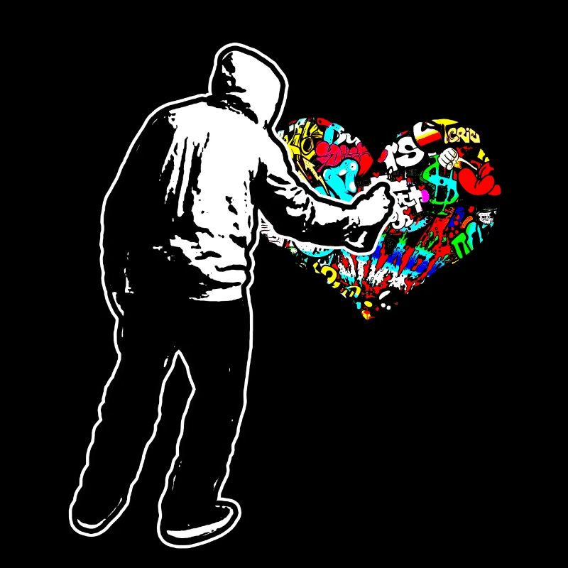 Graffiti Heart Doodle Draw Paint Write Wall Gift