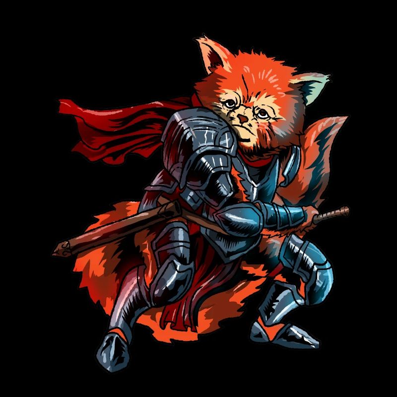 Knight Red Panda Cavalier Sword Noble Warrior Gift
