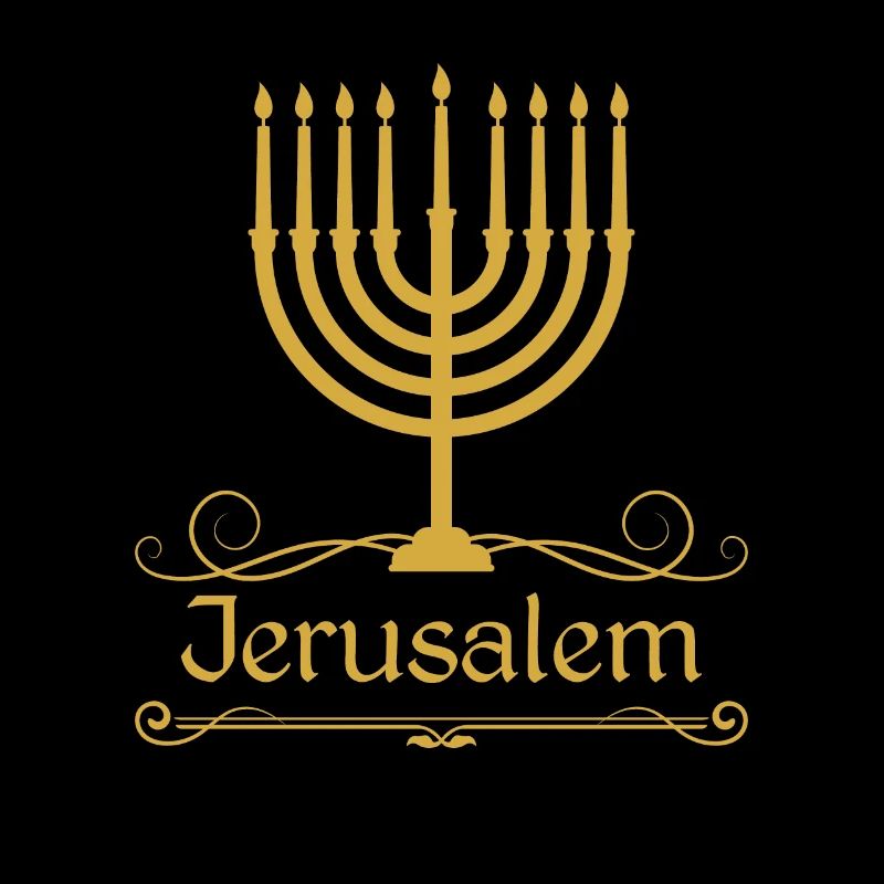 Jerusalem Candlestick Gift Saying Jewish Hanukkah