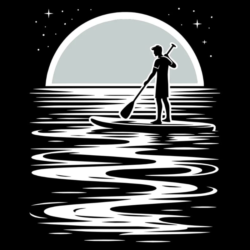 SUP on the beach sunset