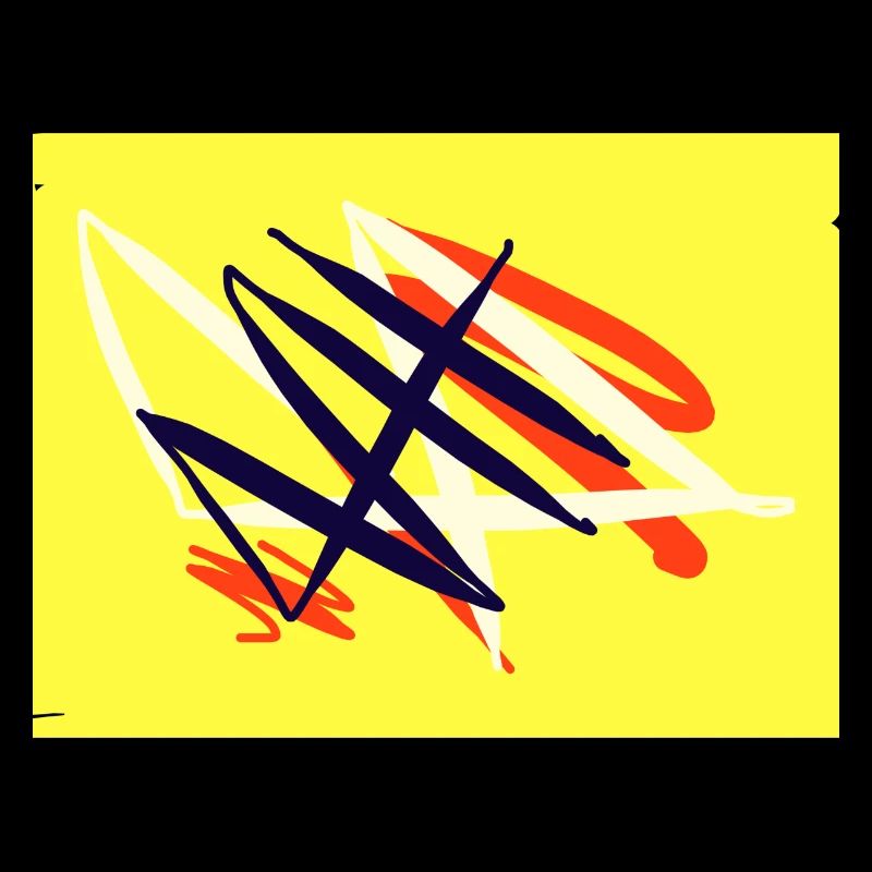 Moderne Kunst auf gelbem Hintergrund