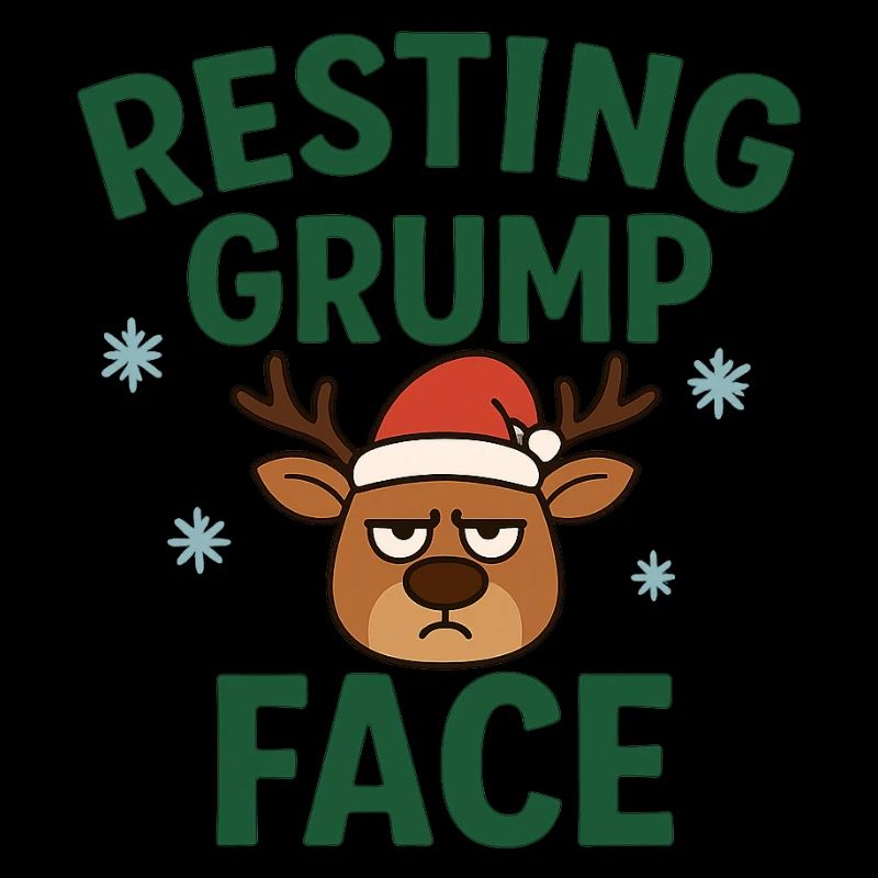Resting Grump Face Reindeer with Hat