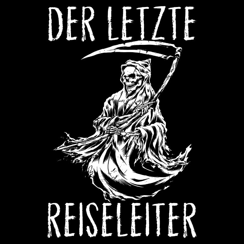 Sensenmann Der letzte Reiseleiter Tod Skelett Spru