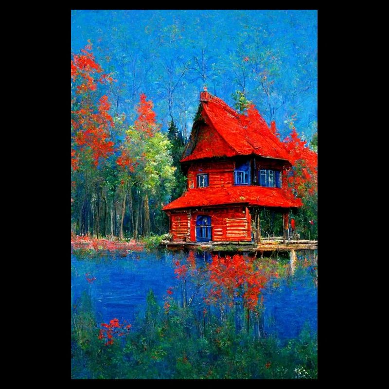 Rotes Haus am See Monet