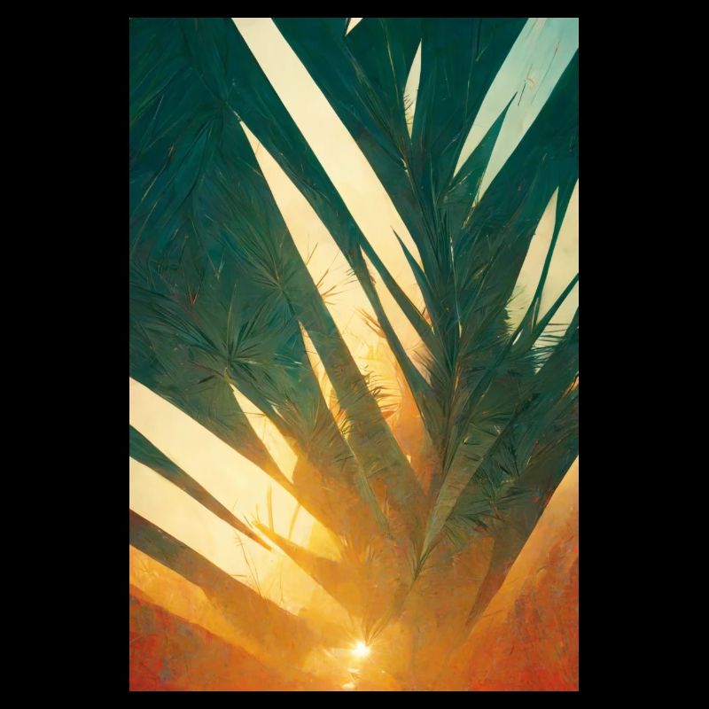 Palm trees before sunset