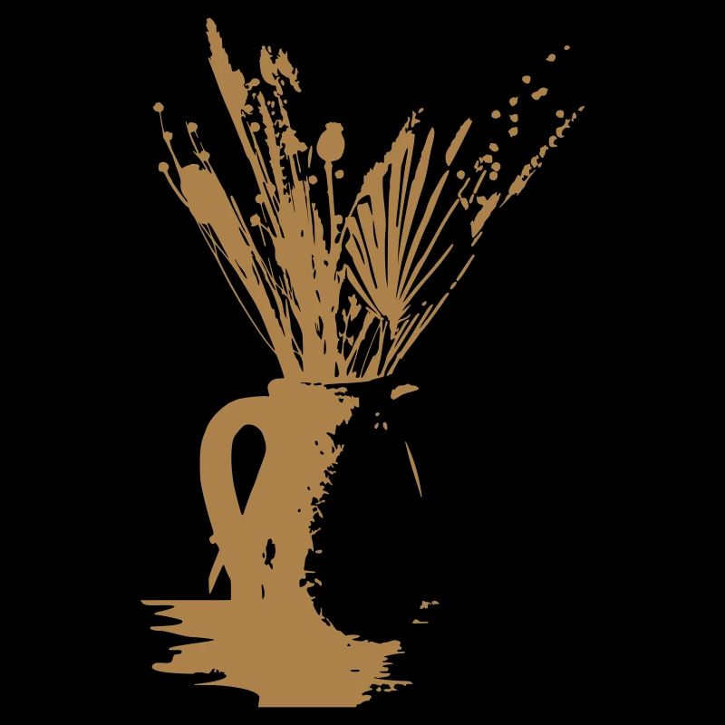 silhouette de fleur séchée en vase