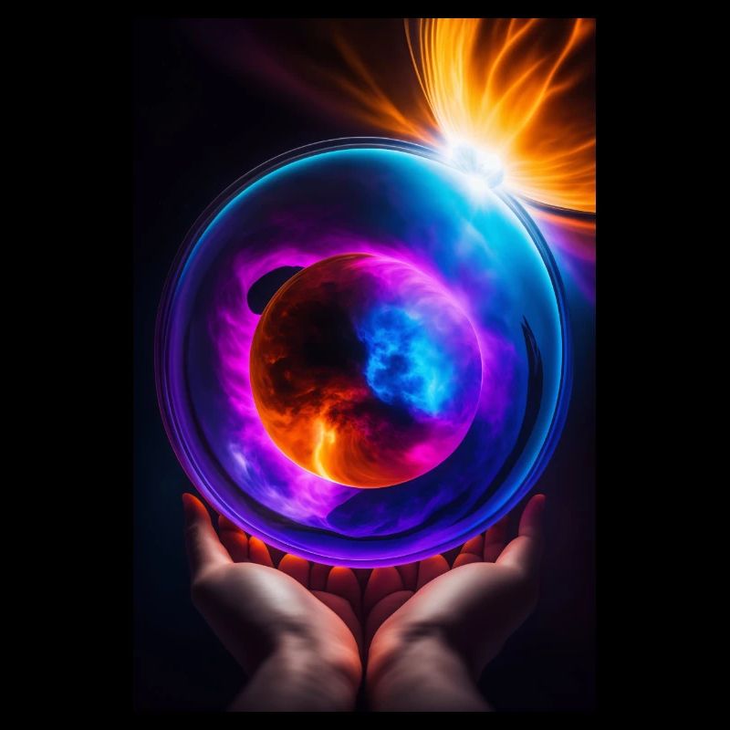 Lichtkugel auf Händen