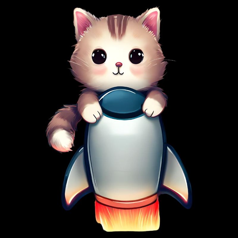 Adorable Cat Behind a Rocket