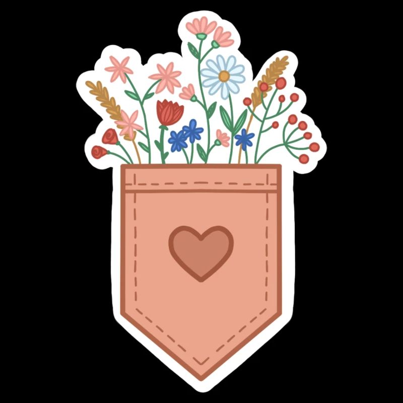 Brusttasche mit Blumen