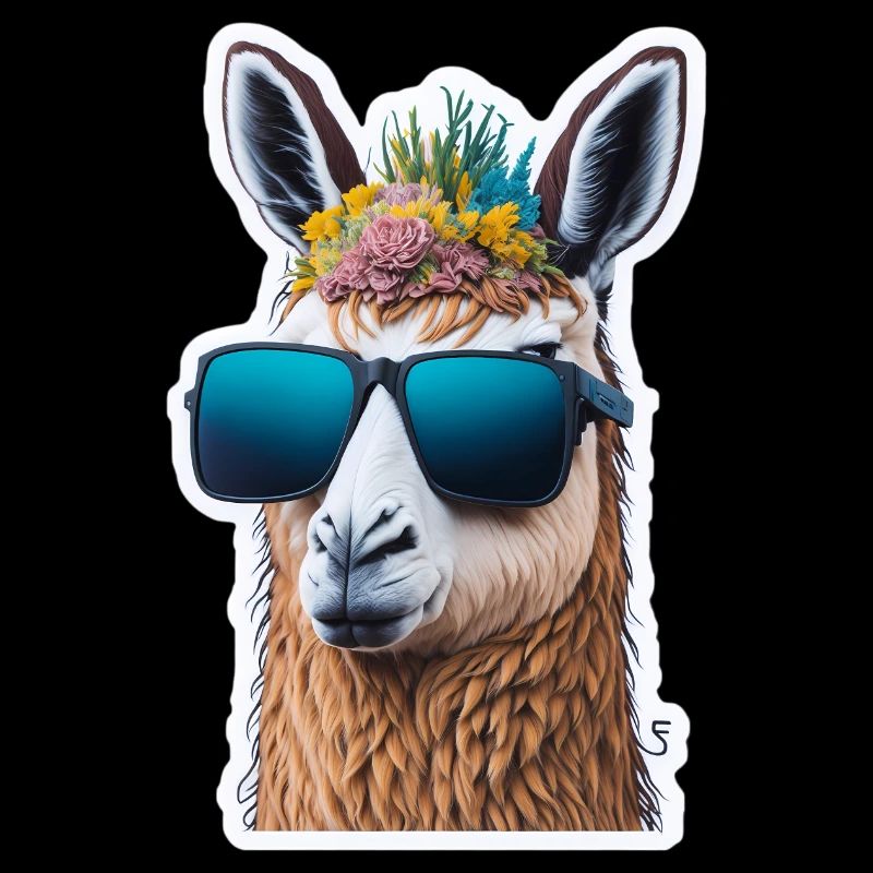Lama Mit Sonnenbrille Lustig Witzig Süß