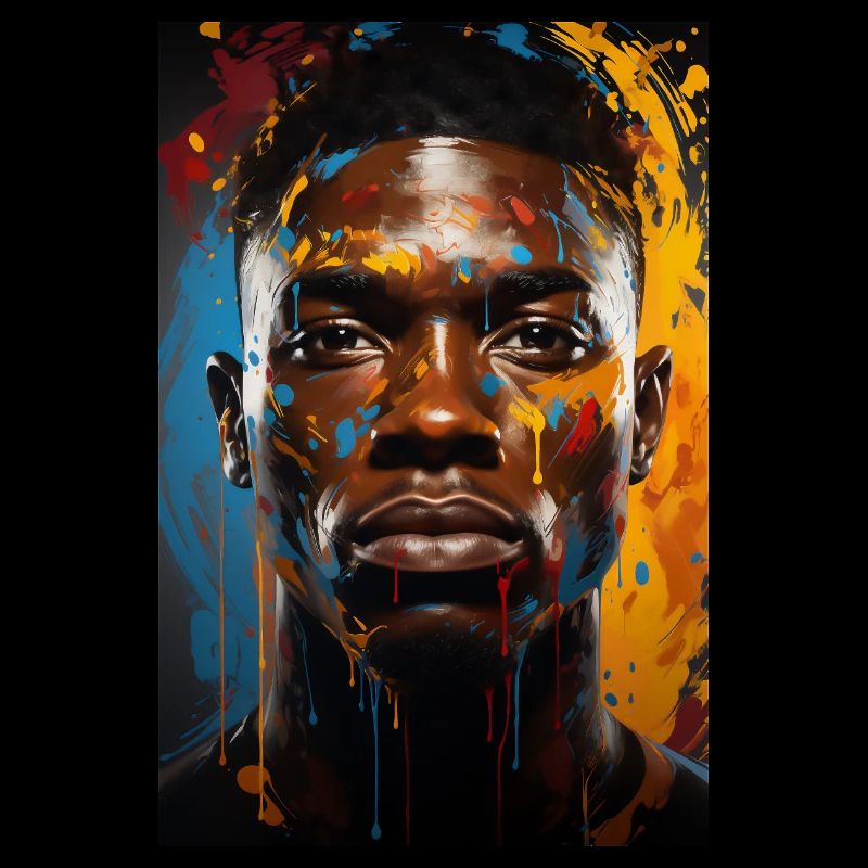 Bunte abstrakte Illustration eines farbigen Mannes