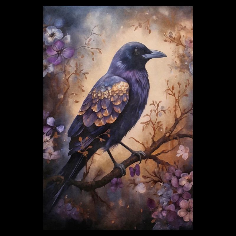 Beau design mystique de corbeau