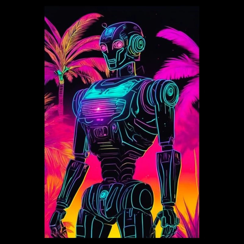 Roboter in auffälligen Neonfarben