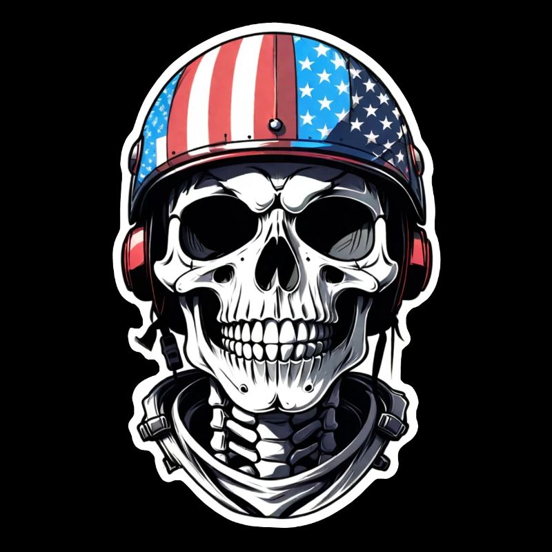 Retro Style Motorcycle - Skull and Skeleton