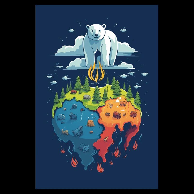 Süßes Planet Erde Design Klimawandel