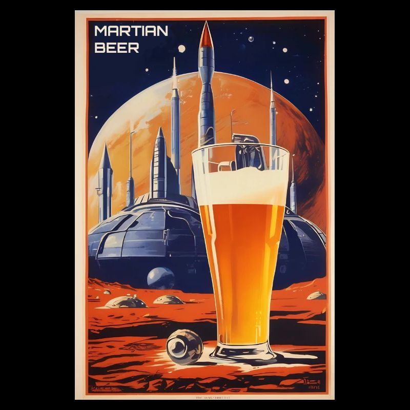 Affiche de bière martienne