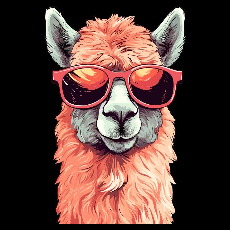 Alpaga avec lunettes de soleil
