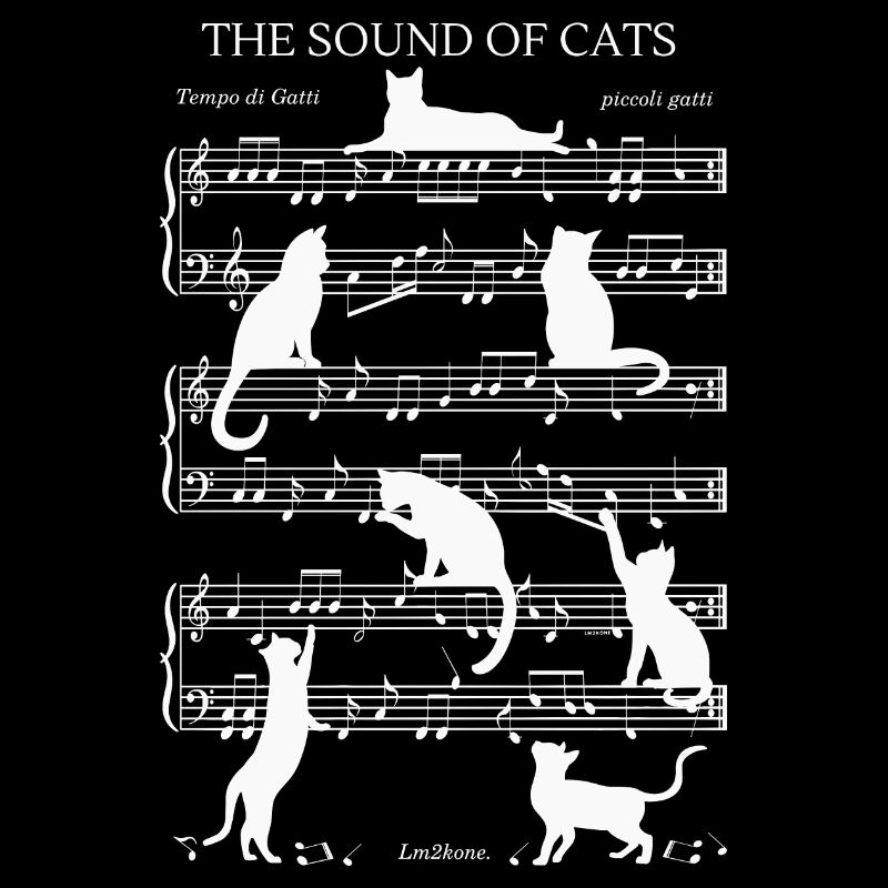 Chats musical notes - thème blanc