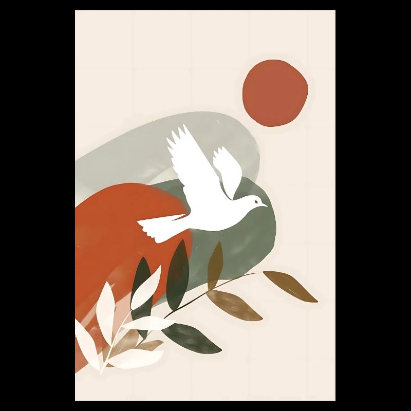 Boho Dove Wall Art, Digital Download, Modern