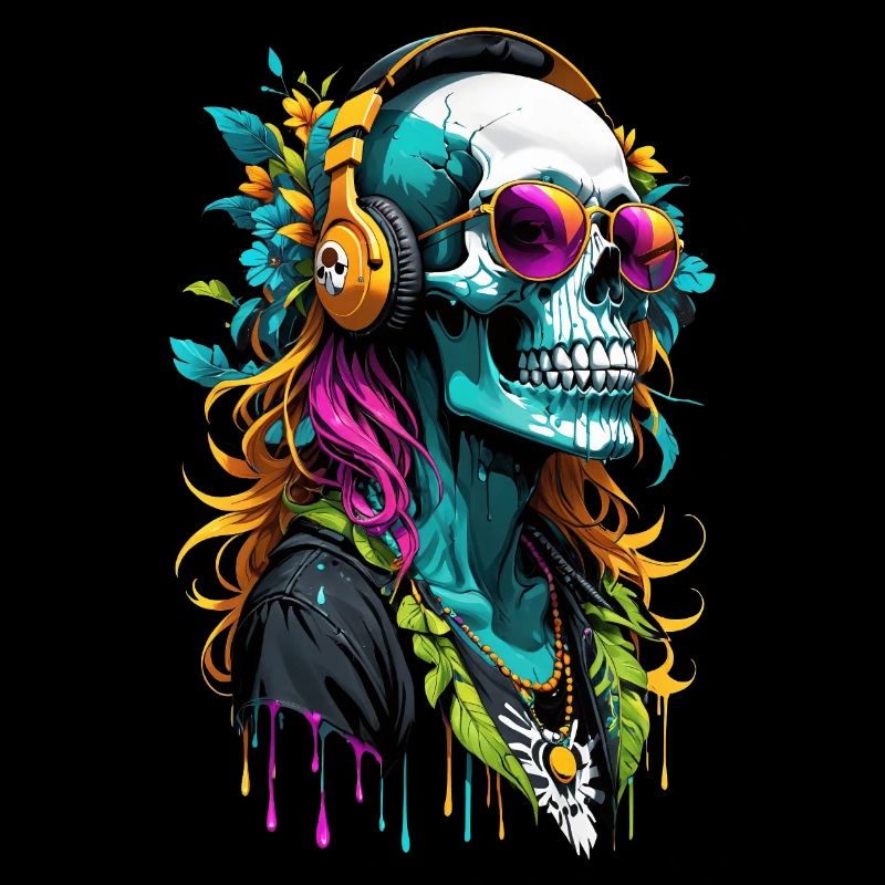 Crâne DJ Hippie