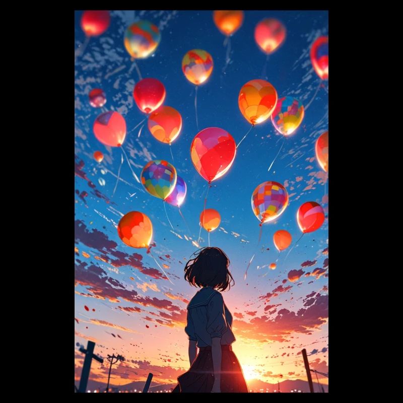 Fille avec des ballons