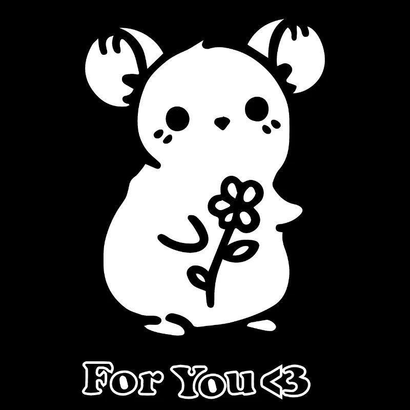 Maus mit einer Blume - Design "For you <3"