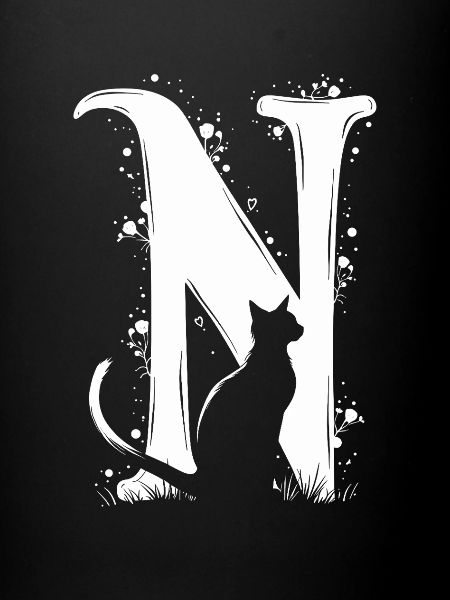 Lettre N avec chat