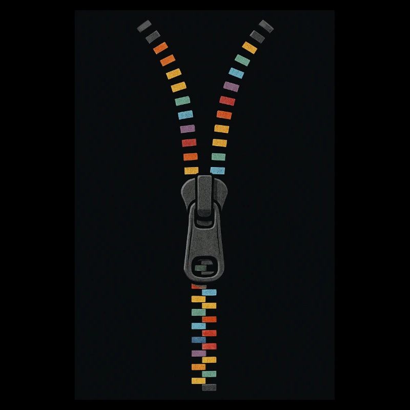 Une fermeture éclair colorée