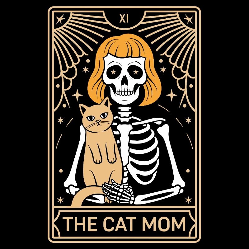 Tarot de maman chat : Squelette avec chat