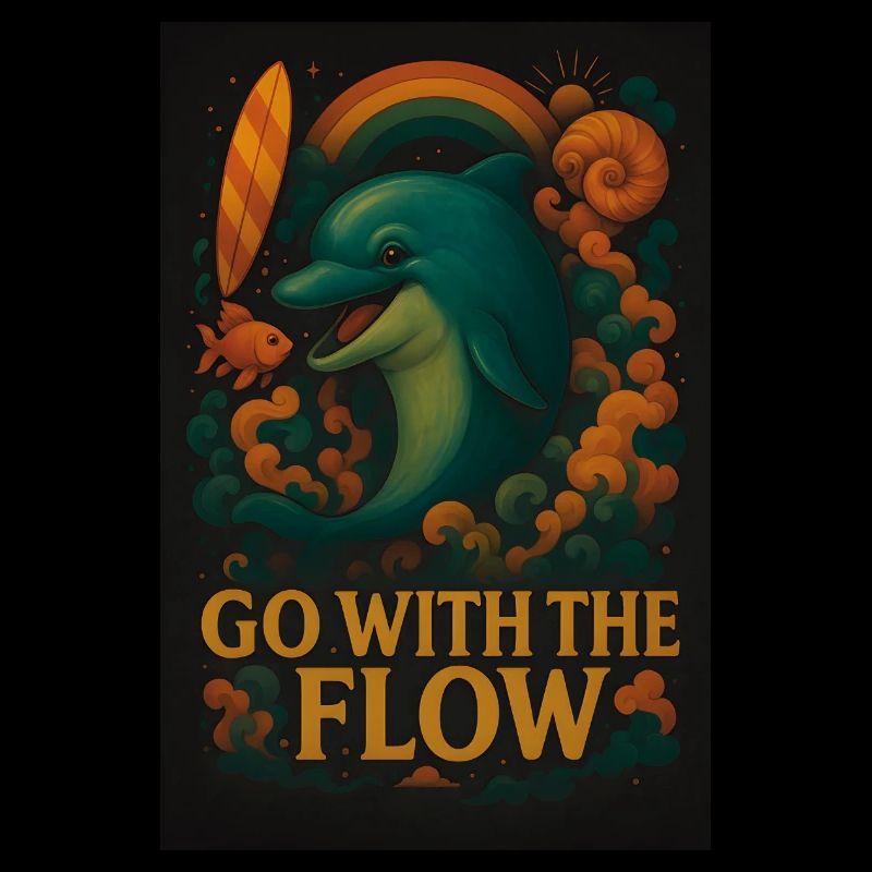 Go With The Flow – Fun Dolphin Design