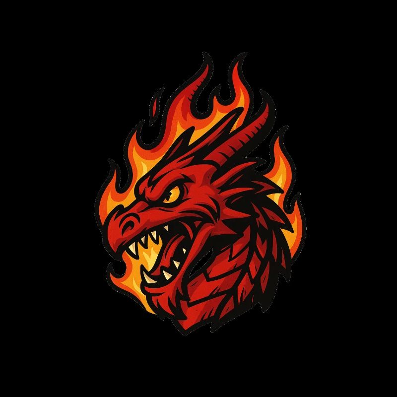 Roter Drache - Drachenkopf