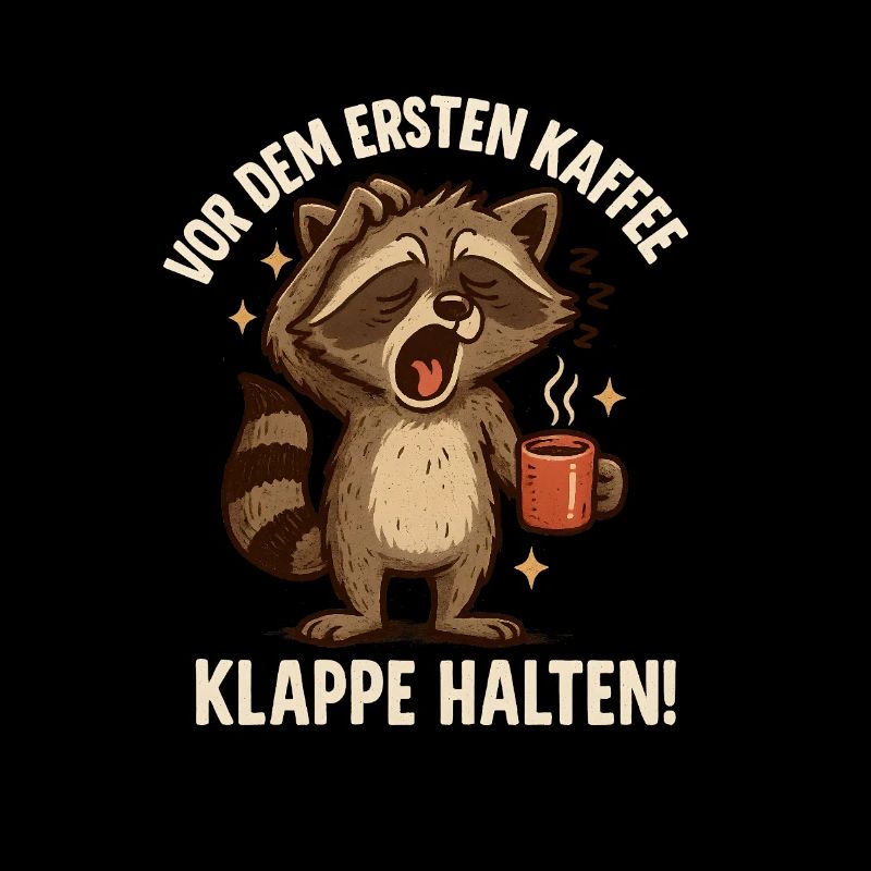 Waschbär Kaffee Klappe Halten