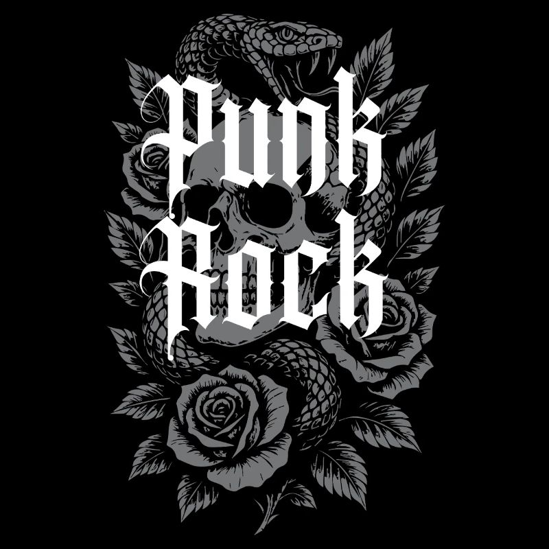 Conception de logo punk rock avec serpent