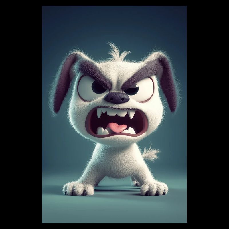 Grumpy Cartoon Dog Rage Mode
